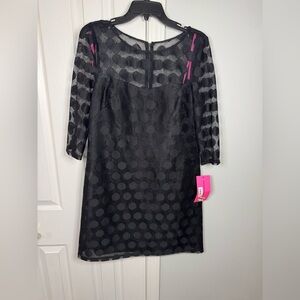 Betsey Johnson Sheer Black Polka Dot Dress